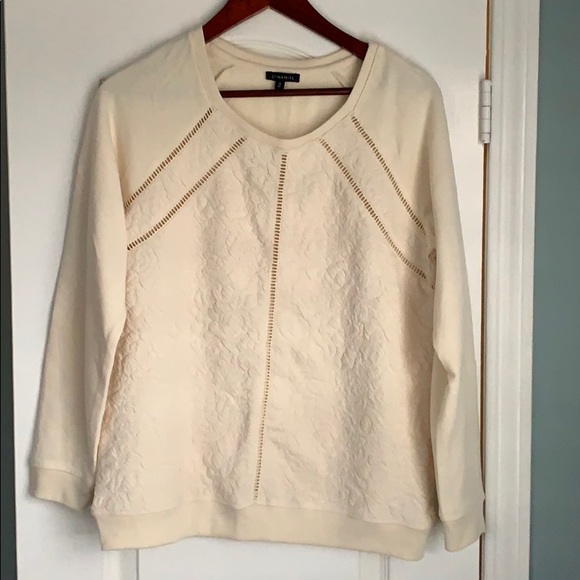 Comfy cream sweater with textured front - Picture 1 of 3